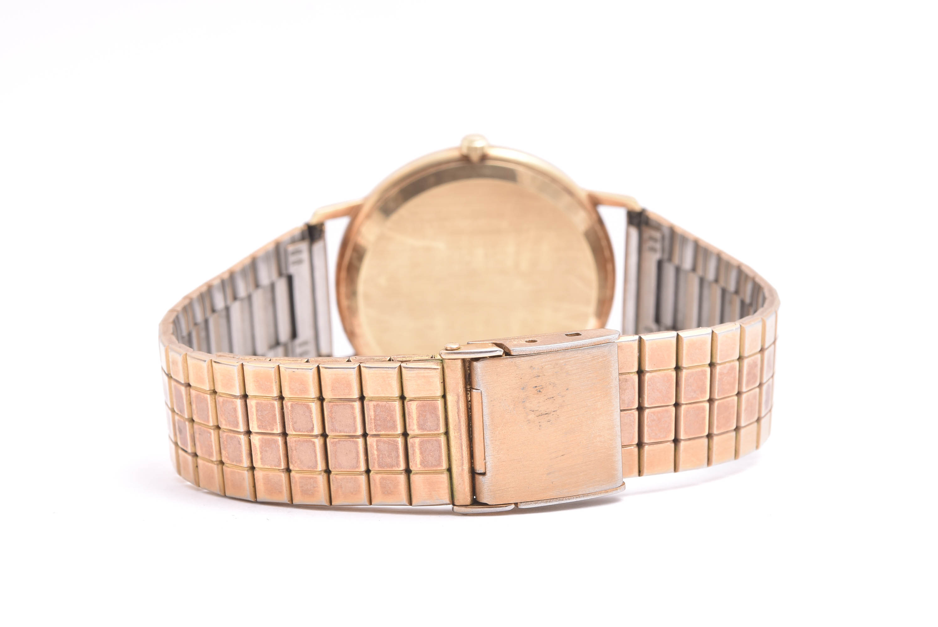 HERRUR CERTINA Q 33,5MM, 14K I BOETTEN (BATTERI SLUT, FLÄCKAR PÅ URTAVLAN, REPIGT GLAS) M ARMLÄNK I FÖRGYLLD METALL - Bild 2