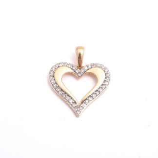 HÄNGE HJÄRTA M 38 ÅTTKANT-SLIPADE DIAMANTER, 1,5CM INKL ÖGLAN, TILLV. GULDFYND