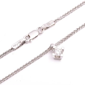 HALSSMYCKE 48,5CM MED BRILJANT-SLIPAD DIAMANT CIRKA 0,31CT TOP WESSELTON (G) VS1 ENLIGT CERT IGL