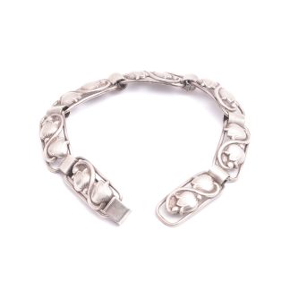 ARMLÄNK SILVER BLOMMOR, 18,5CM, BREDD: 1,1CM, SVENSK IMPORT-STÄMPEL