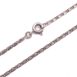 HALSKEDJA SILVER SNIGELLÄNK 42,5CM, SVENSK IMPORT-STÄMPEL, OXIDERAD
