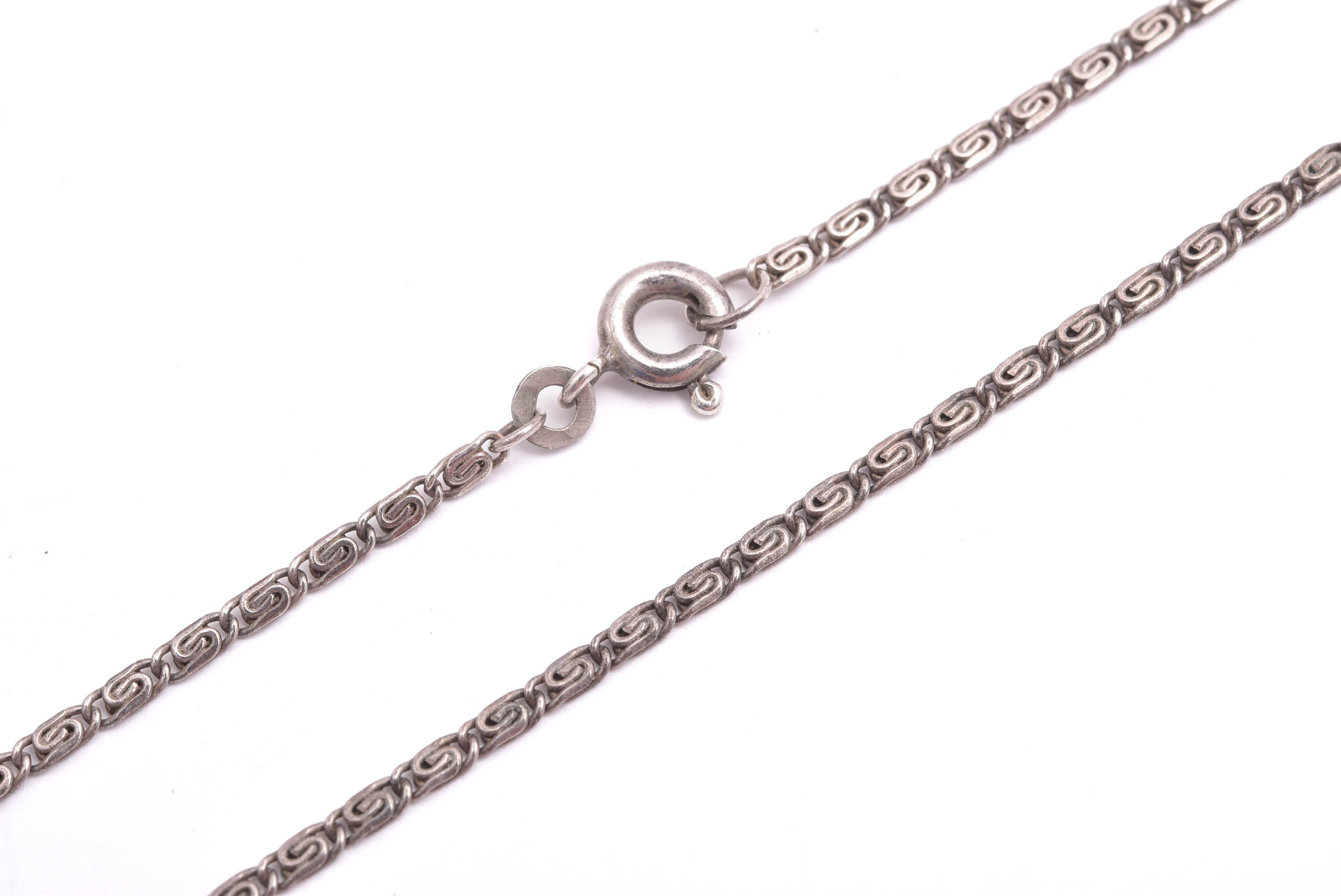 HALSKEDJA SILVER SNIGELLÄNK 42,5CM, SVENSK IMPORT-STÄMPEL, OXIDERAD