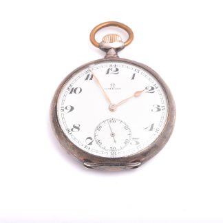 FICKUR OMEGA MEKANISK 49MM, SILVER I BOETT & INNER-BOETT, MONOGRAM PÅ BAKBOETT, SERIENR: 7510023, TILLV. CA 1930, TOTAL VIKT: 77,4G