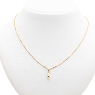 HALSKEDJA VENETIANSK MED DROPPE, 38,5CM, BREDD: 1MM, HÄNGETS MÅTT: 9x4MM - OBS! FÖR BARN!