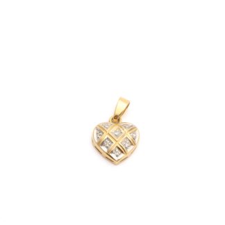 HÄNGE HJÄRTA MED DIAMANTER TOT. CA: 0,04CT, 16x10MM - TILLV. GULDFYND