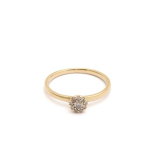 RING MED DIAMANTER TOT. CA: 0,08CT ø 16MM - TILLV. GULDFYNDGRUPPEN