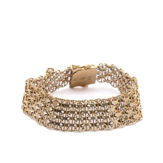 ARMBAND X-LÄNK MED STAV, 19CM BREDD: 1,4CM - TILLV. STOCKHOLM 1970 - MED BERLOCK OXE / TJUR