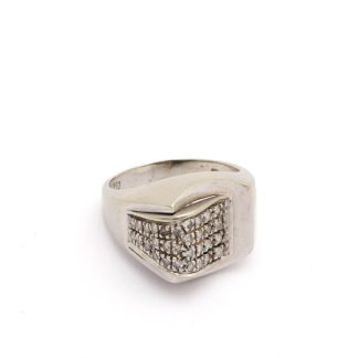 RING VITGULD MED DIAMANTER ø 15,75MM SLITAGE - OBS! NAGGADE STENAR