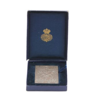 MINNESPLAKET SVERIGES IDROTTSSPEL 1923 I SILVER - TILLV. 1923 I ORIGINAL ETUI