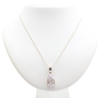 HALSKEDJA MED BERGSKRISTALL 41CM, BREDD: 1MM, HÄNGETS MÅTT: 33x13MM - TILLV. GULDFYNDGRUPPEN