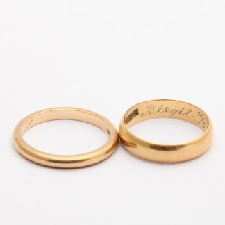 2 SLÄTA RINGAR MED GRAVYRER ø 19 & 19,75MM