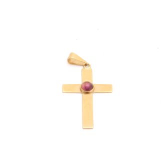 HÄNGE KORS MED AMETIST 35x18MM - TILLV. SVERIGE - TOTALVIKT: