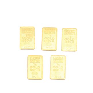 5ST GULDTACKOR ALTIN 2024 - FINGULD 995/1000 - 1G/ST - TOTALVIKT: