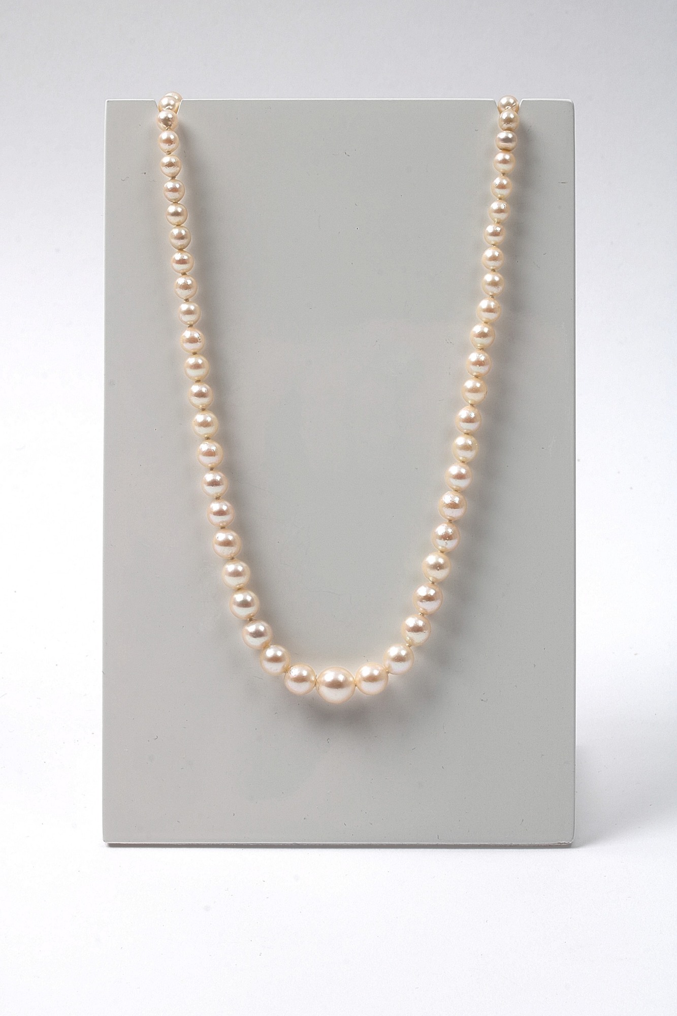 PÄRLCOLLIER, 46CM. PÄRLOR ø7MM-3MM. 18K I LÅS - Bild 2