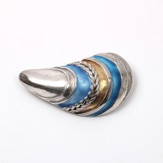 BROSCH SILVER&EMALJ MUSSLA TILLV. BIRGITTA HOLMGREN 1989