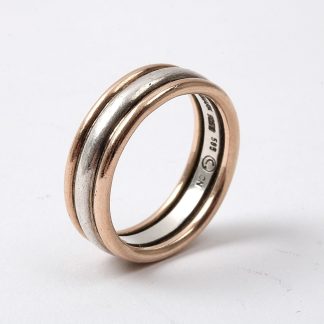 RING GULD&SILVER. 19,5MM. TILLV. DANMARK. TOTALVIKT