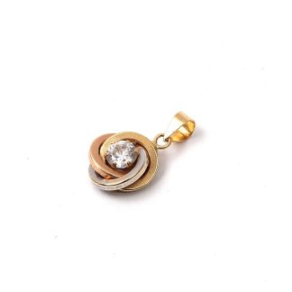 HÄNGE MED SYNTETISK STEN. L. 0,8CM TILLV. GULDFYND. TOTALVIKT