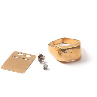 DIV SMYCKEN DEFEKTER OCH GRAVYR RING AV I SKENAN HÄNGE ID-BRICKA UDDA ÖRHÄNGE MED DIAMANT