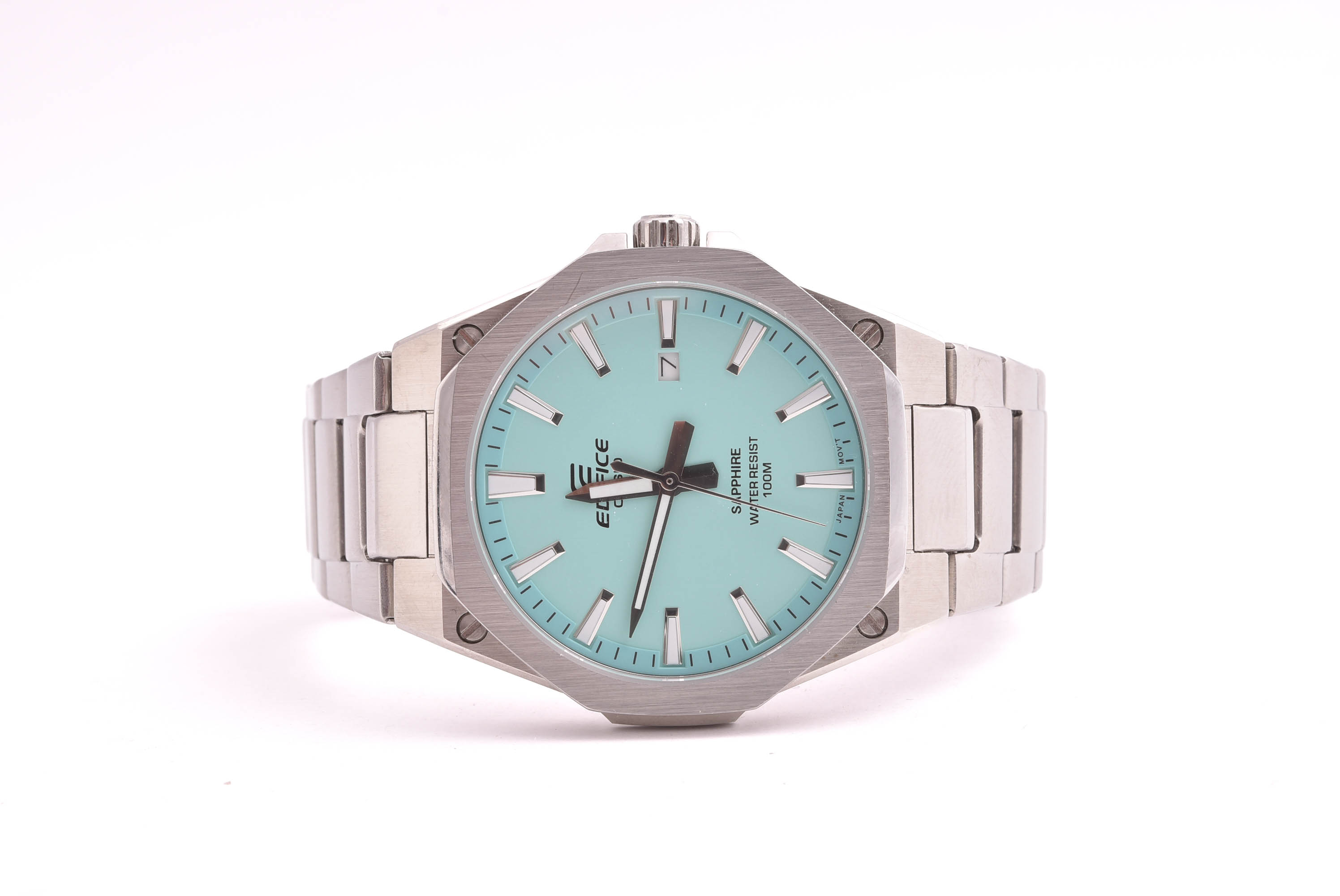 HERRUR CASIO EDIFICE SAPPHIRE WATER RESIST 100M, 39MM, MODELL: EFR-S108 (NGT KORT LÄNK) I ORIG KART, REK. NYPRIS: 1798:-