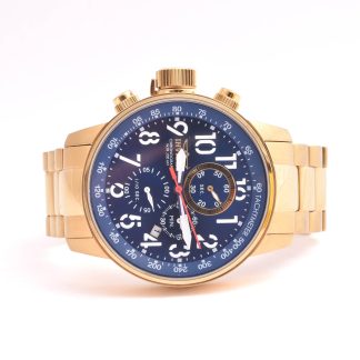 HERRUR INVICTA CHRONOGRAPH 100M Q 46MM, FÖRGYLLT STÅL, MODELL: 28744 I-FORCE, M EXTRA LÄNKBITAR I ORIG ETUI