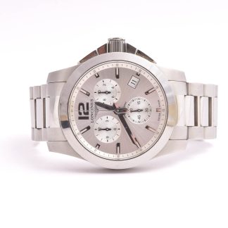 HERRUR LONGINES CONQUEST Q 41MM MODEL L3.660.4.76.6 (BATTERI SLUT, NÅGRA REPOR PÅ RINGEN) M CERT JARL SANDIN NOV 2014, EXTRA LÄNKBITAR & MANUAL I ORIG ETUI M YTTERLÅDA