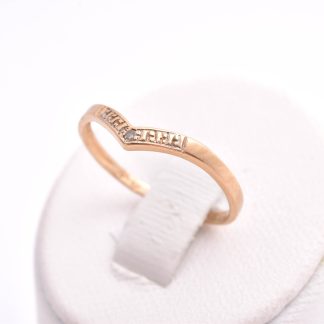 RING M ÅTTKANT-SLIPAD DIAMANT 0,01CT, 17MM, SVENSK "KATTFOT"-STÄMPEL