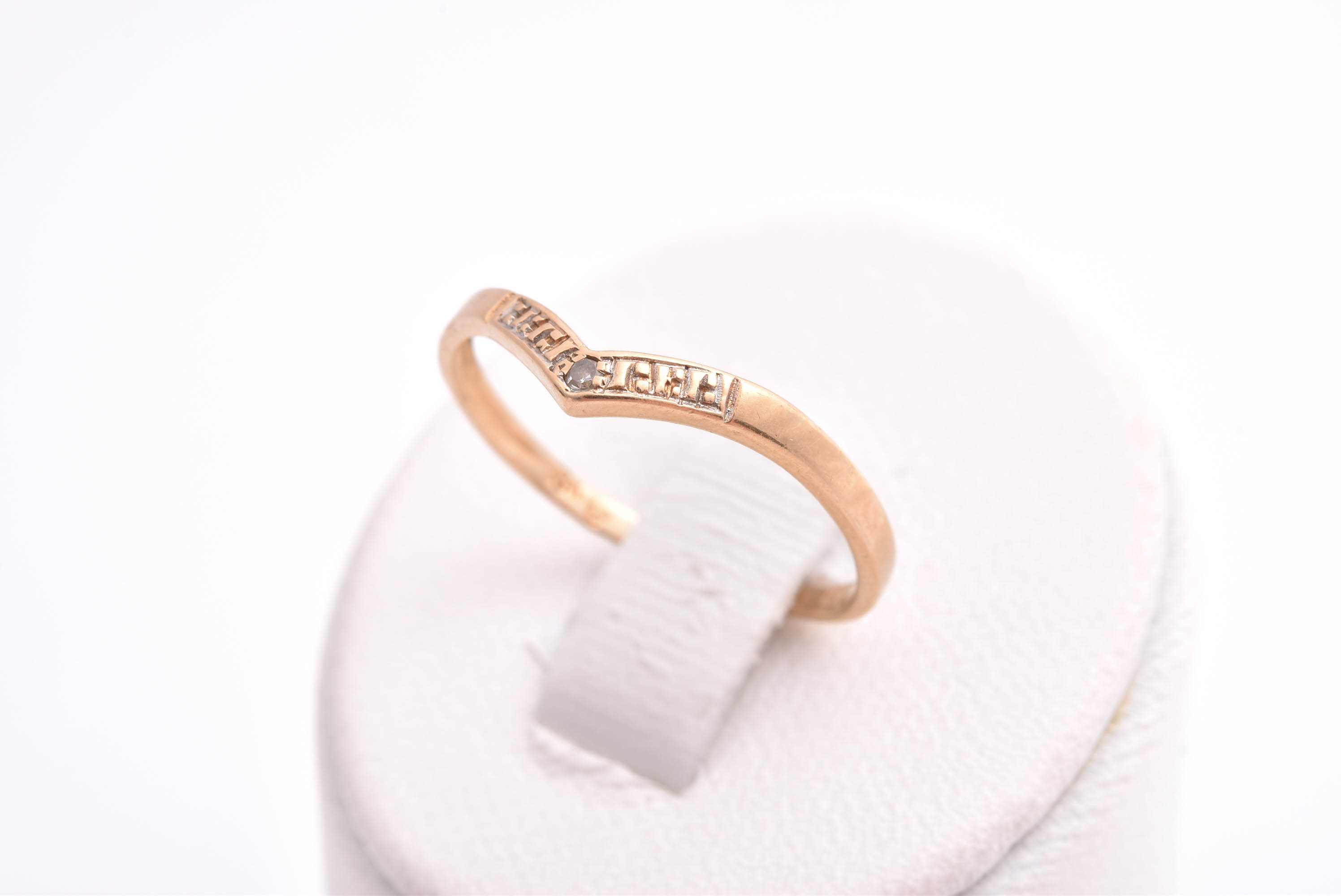 RING M ÅTTKANT-SLIPAD DIAMANT 0,01CT, 17MM, SVENSK ”KATTFOT”-STÄMPEL