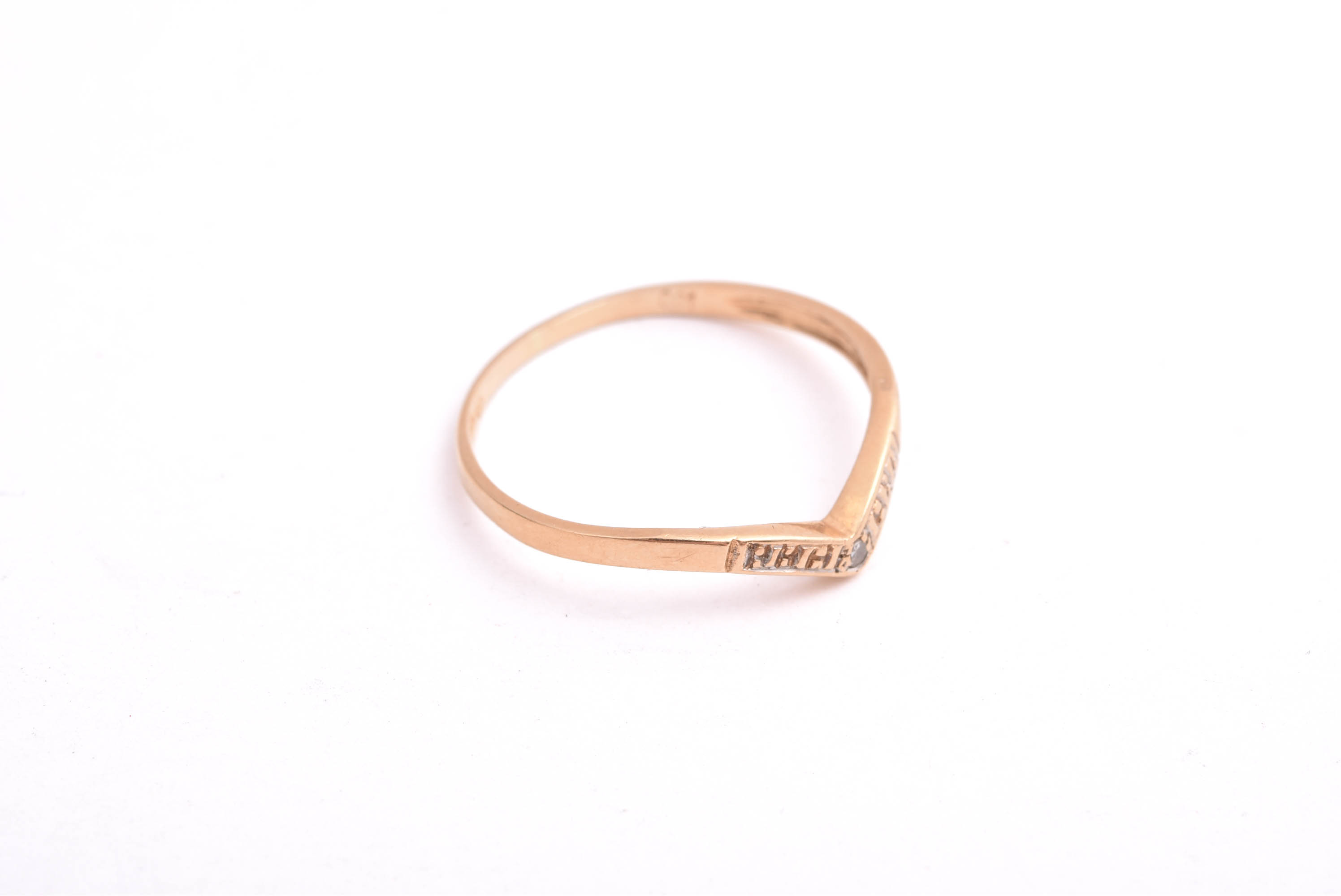 RING M ÅTTKANT-SLIPAD DIAMANT 0,01CT, 17MM, SVENSK ”KATTFOT”-STÄMPEL - Bild 2