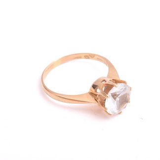 RING M VIT SYNTETISK STEN, 16,5MM, TILLV. SÄVSJÖ 1975
