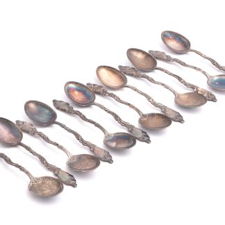 12 KAFFESKEDAR SILVER, MODELL: ULLA WINBLADH, 100MM, TILLV. MATSILVER AB, STOCKHOLM 1958-62