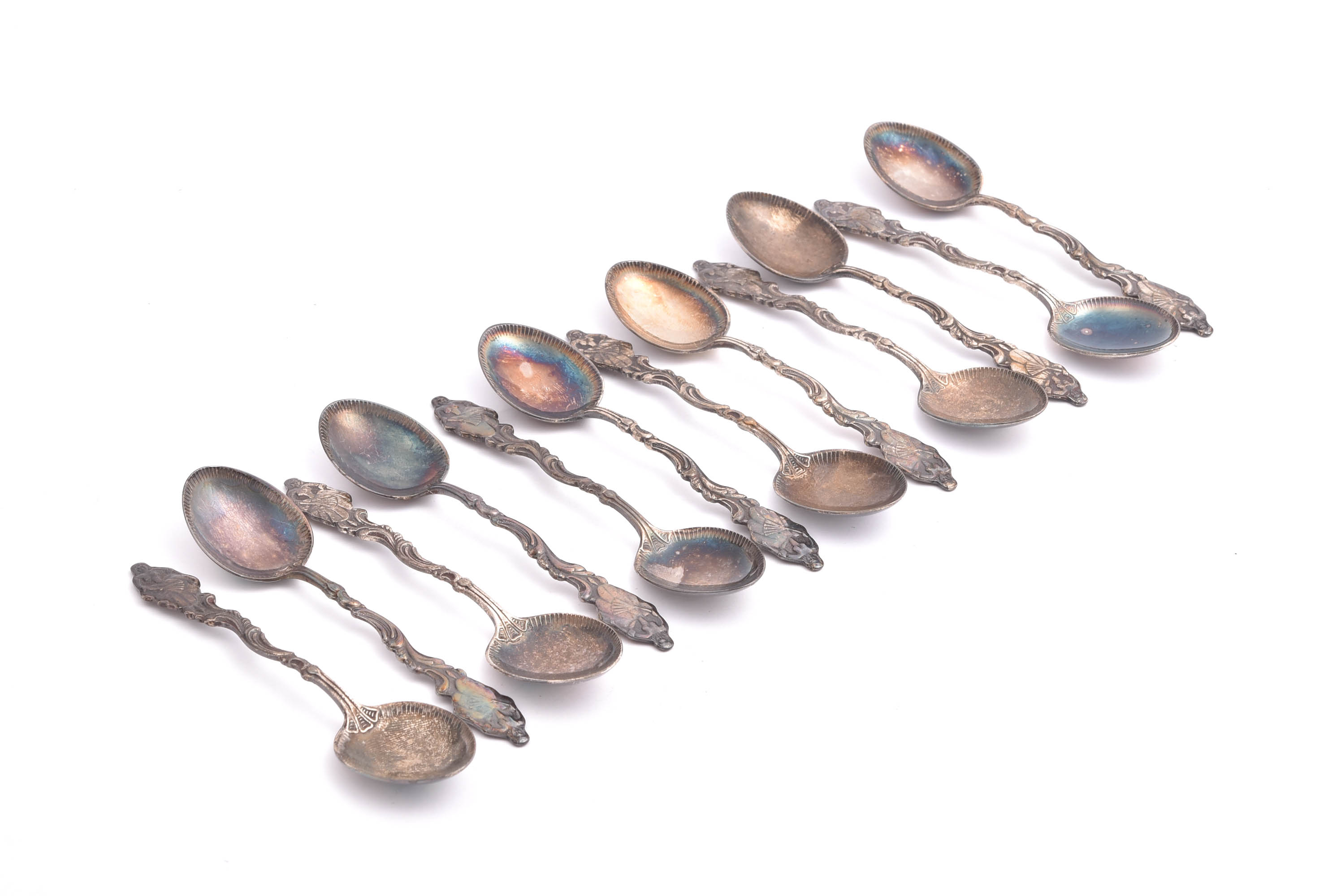 12 KAFFESKEDAR SILVER, MODELL: ULLA WINBLADH, 100MM, TILLV. MATSILVER AB, STOCKHOLM 1958-62