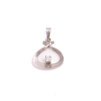 HÄNGE VITGULD HJÄRTA M BRILJANT-SLIPAD DIAMANT CA 0,03CT, 1,7CM INKL ÖGLAN, TILLV: ALTON GULD, FALKÖPING