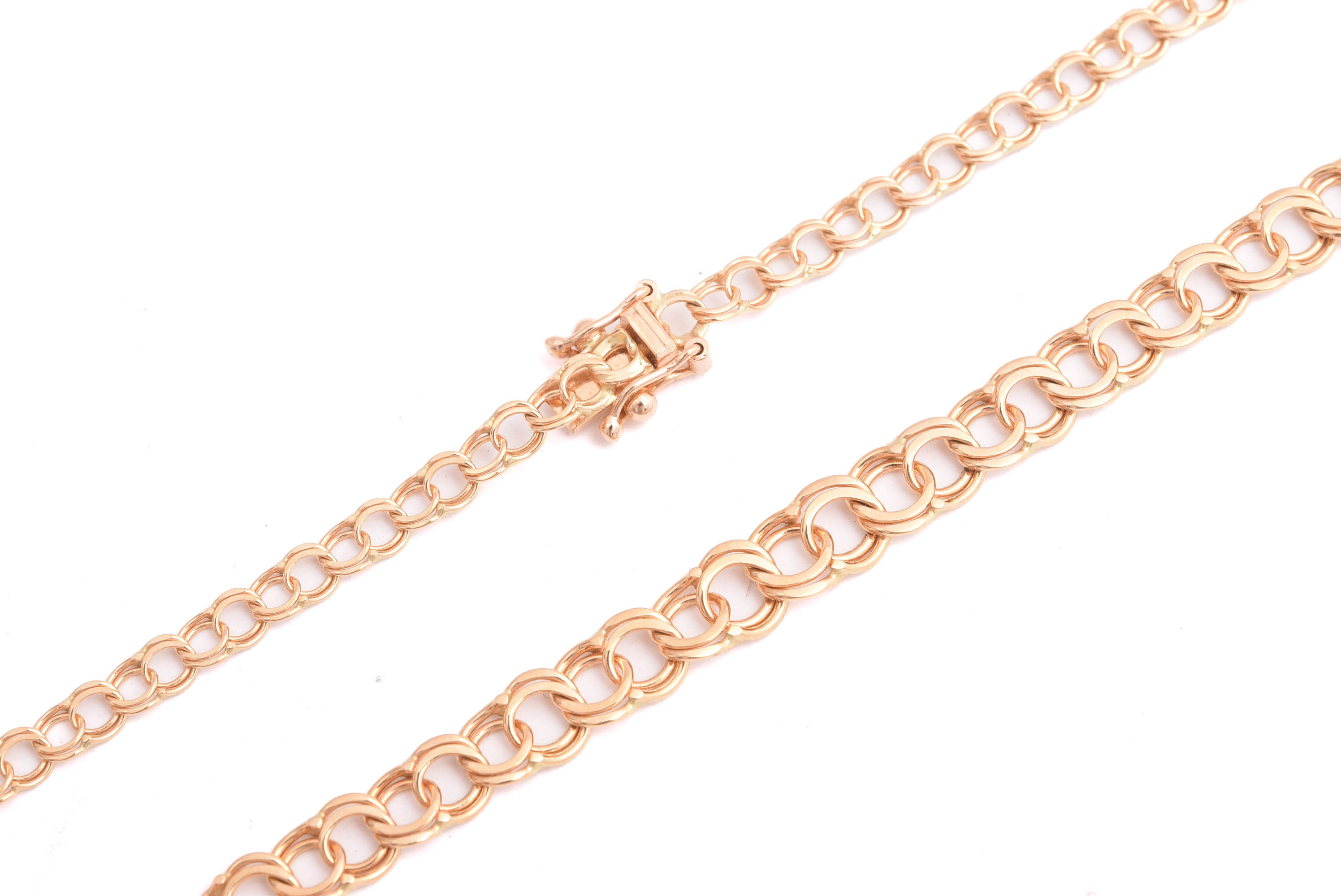 HALSKEDJA BISM DOSERAD 55,5CM, BREDD: 3,2-5,1MM, TILLV. BERGMANS GULD, ARBOGA