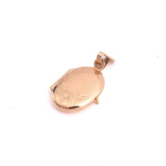 HÄNGE MEDALJONG M BLOM-MOTIV, 2,1CM INKL ÖGLAN, TILLV. GULDFYND