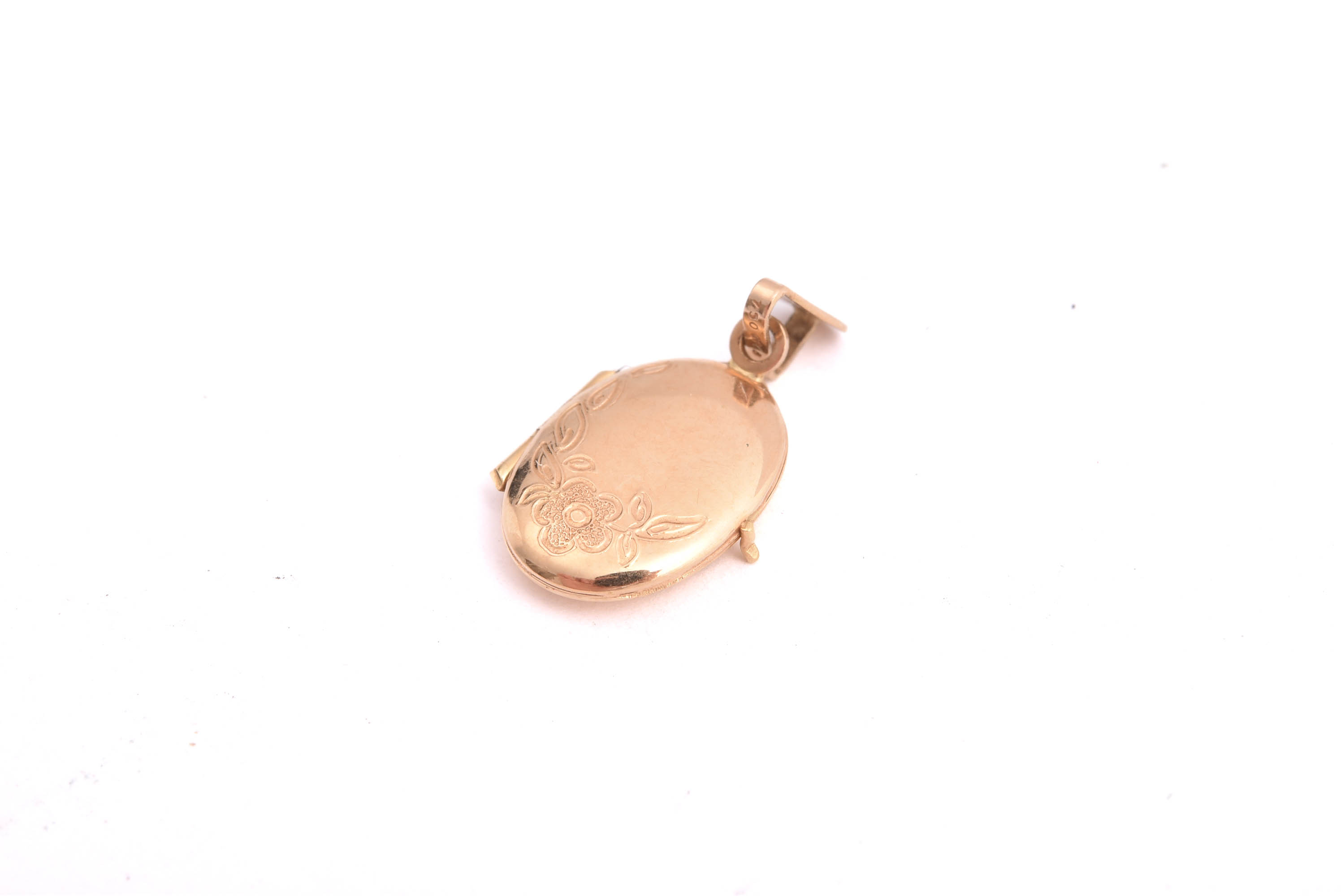 HÄNGE MEDALJONG M BLOM-MOTIV, 2,1CM INKL ÖGLAN, TILLV. GULDFYND