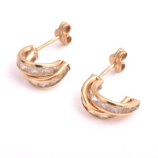 PAR ÖRHÄNGEN M VITA CUBIC ZIRKONIA, 1,2CM, TILLV. GULDFYND, REK. NYPRIS: 5198:-
