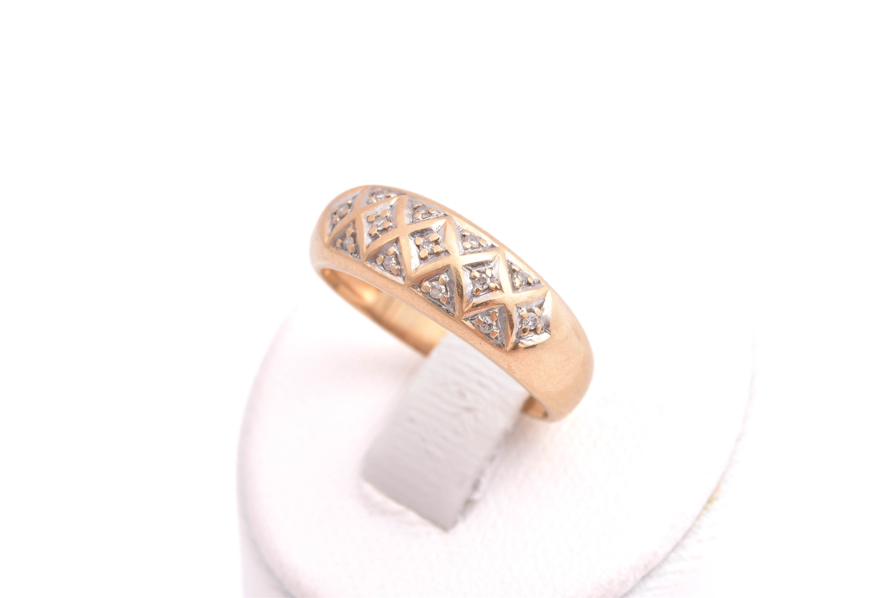 RING M 13 ÅTTKANT-SLIPADE DIAMANTER, 16,5MM, TILLV. GULDFYND