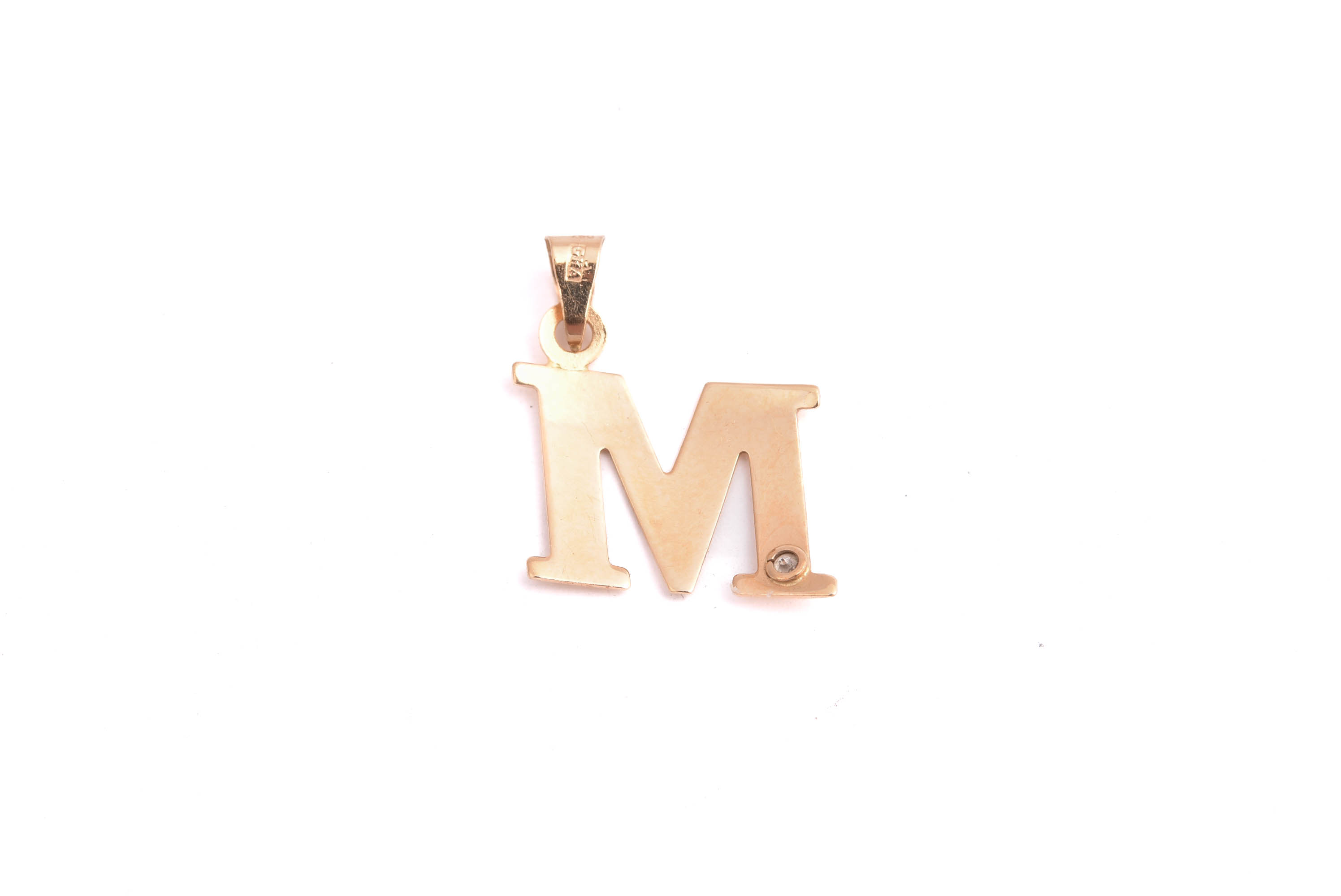 HÄNGE ”M”, 2CM INKL ÖGLAN, TILLV. GULDFYND - Bild 2