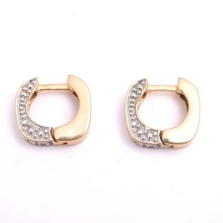 PAR ÖRHÄNGEN M 14 ÅTTKANT-SLIPADE DIAMANTER, 1,3CM