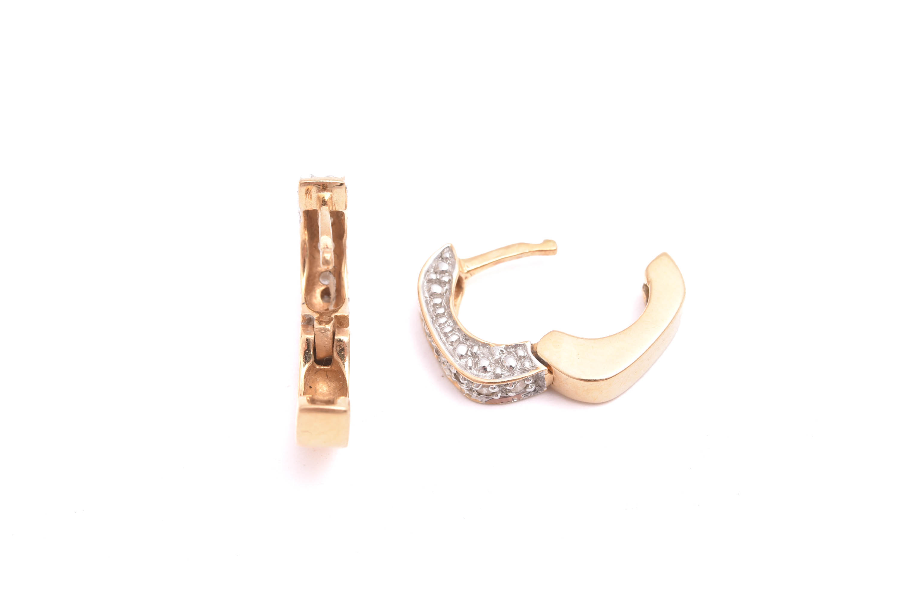 PAR ÖRHÄNGEN M 14 ÅTTKANT-SLIPADE DIAMANTER, 1,3CM - Bild 2