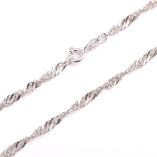 HALSKEDJA SILVER SINGAPORE 43CM, BREDD: 3MM, SVENSK IMPORT-STÄMPEL