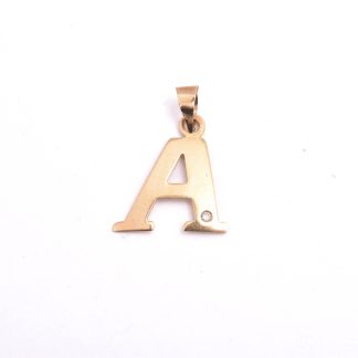 HÄNGE "A" M DIAMANT, 1,6CM INKL ÖGLAN (ÖGLAN NGT BUCKLIG) TILLV. GULDFYND