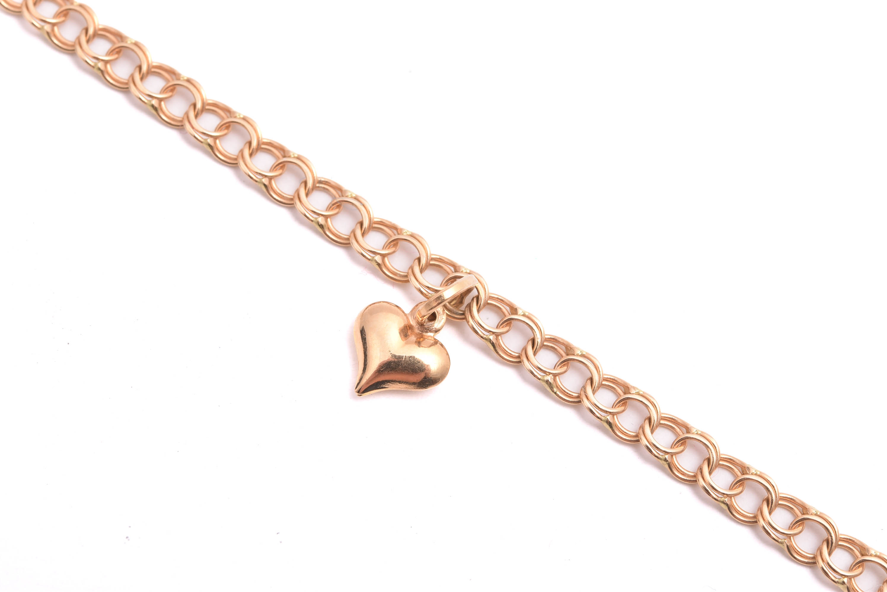 ARMLÄNK BISM M BERLOCKER HJÄRTAN, 18,5CM, BREDD: 3MM, TILLB. GULDFYND, REK. NYPRIS: 9500:-