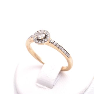 RING M 29 BRILJANT-SLIPADE DIAMANTER TOT. 0,30CT WESSELTON, 16,5MM, TILLV. GULDFYND