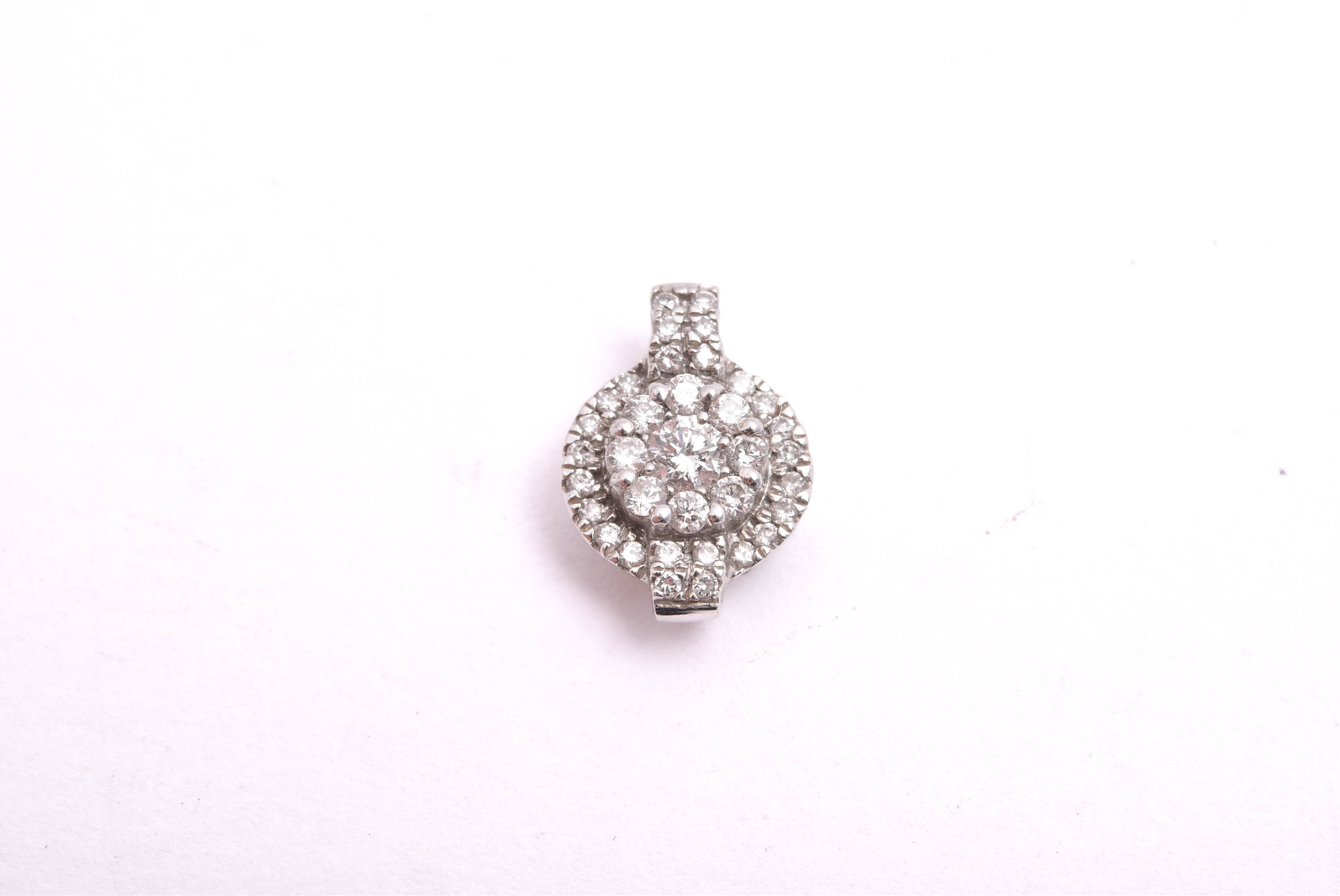 HÄNGE VITGULD M 35 BRILJANT-SLIPADE DIAMANTER, 1,1CM, TILLV. GULDFYND - Bild 2