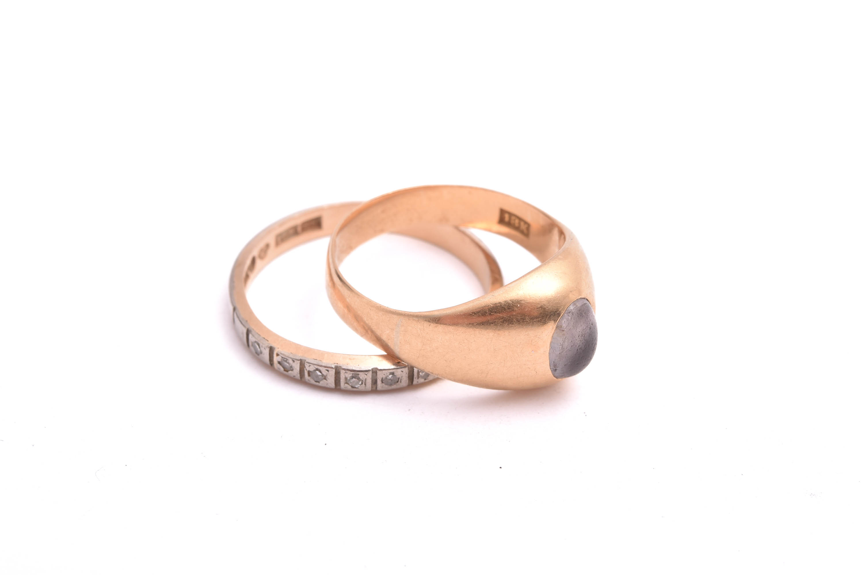2 RINGAR M STENAR (SLITAGE PÅ STENAR & GULD)