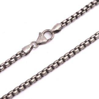 HALSKEDJA OXIDERAT SILVER 47CM, BREDD: 3,8MM, TILLV. GULDFYND