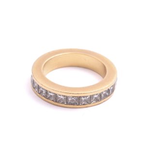 RING M 30 PRINSESS-SLIPADE DIAMANTER, TOT. 3CT ENLIGT INSKRIPTION, (SLITAGE & JACK PÅ SKENAN, LAGNINGAR), 14,25MM