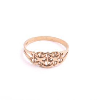 RING X-LÄNK M STAV, 17,75MM, TILLV. SÄVSJÖ GULD