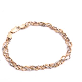 ARMLÄNK 19CM (RÖTT & VITT GULD) BREDD: 4MM, TILLV. GULDFYND, REK. NYPRIS: CA 18500:-